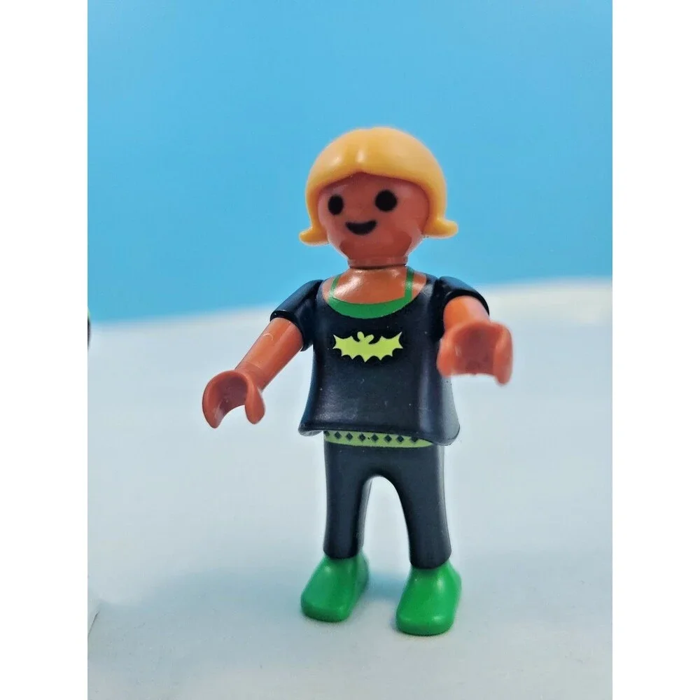 Playmobil Kids Figure Lot - 3 Figures: Batgirl Outfit, Striped Boy, Floral Girl